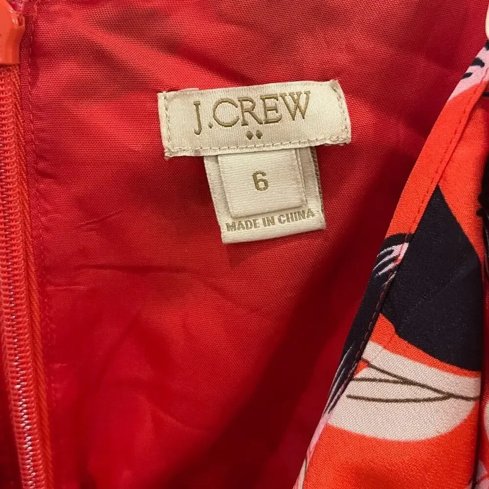 J. Crew Floral Coral Sundress Size 6